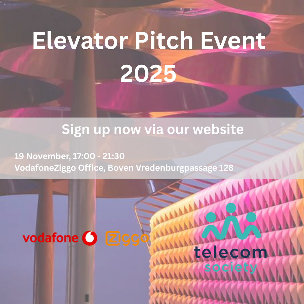 🛎️ Telecom Society Elevator Pitch Event 2025 – Meld je nu aan! 